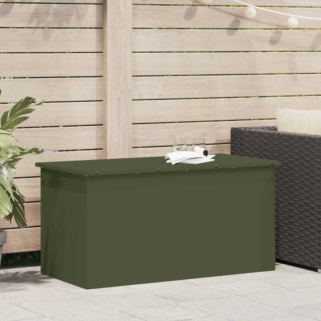 Outdoor Storage Box Olive Green 100 x 50.5 x 50 cm Steel