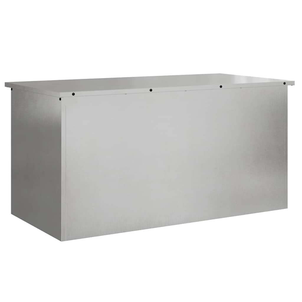Boîte de rangement extérieure argentée 100 x 50,5 x 50 cm acier