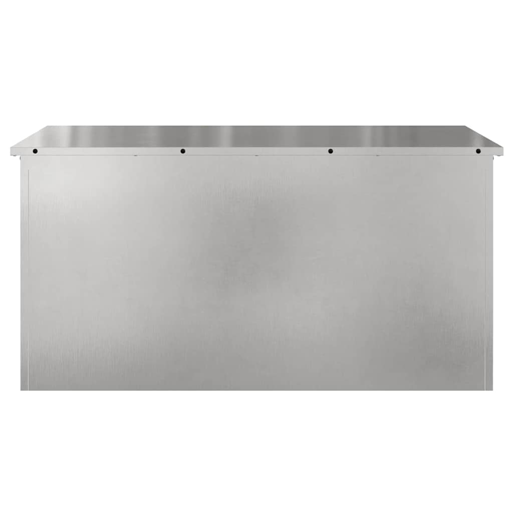 Boîte de rangement extérieure argentée 100 x 50,5 x 50 cm acier
