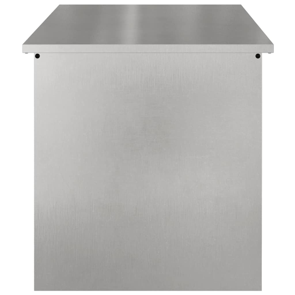 Boîte de rangement extérieure argentée 100 x 50,5 x 50 cm acier