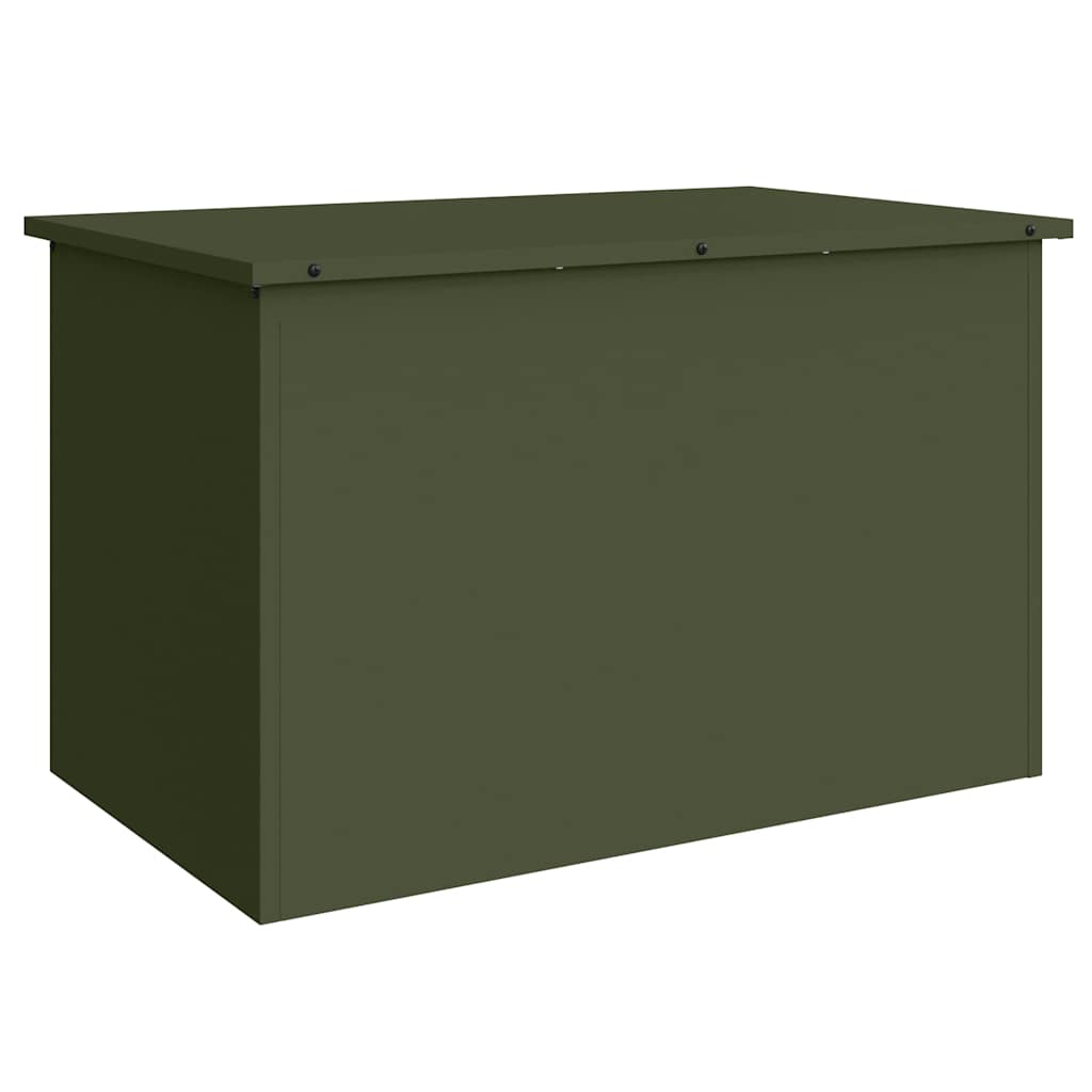 Boîte de rangement extérieure avec espace de rangement Olive Vert 80 x 50,5 x 50 cm Acier