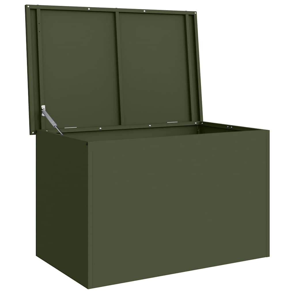 Boîte de rangement extérieure avec espace de rangement Olive Vert 80 x 50,5 x 50 cm Acier