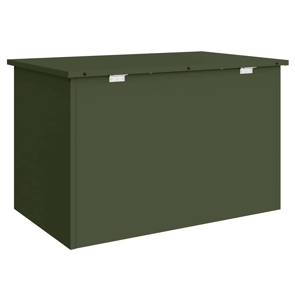 Boîte de rangement extérieure avec espace de rangement Olive Vert 80 x 50,5 x 50 cm Acier