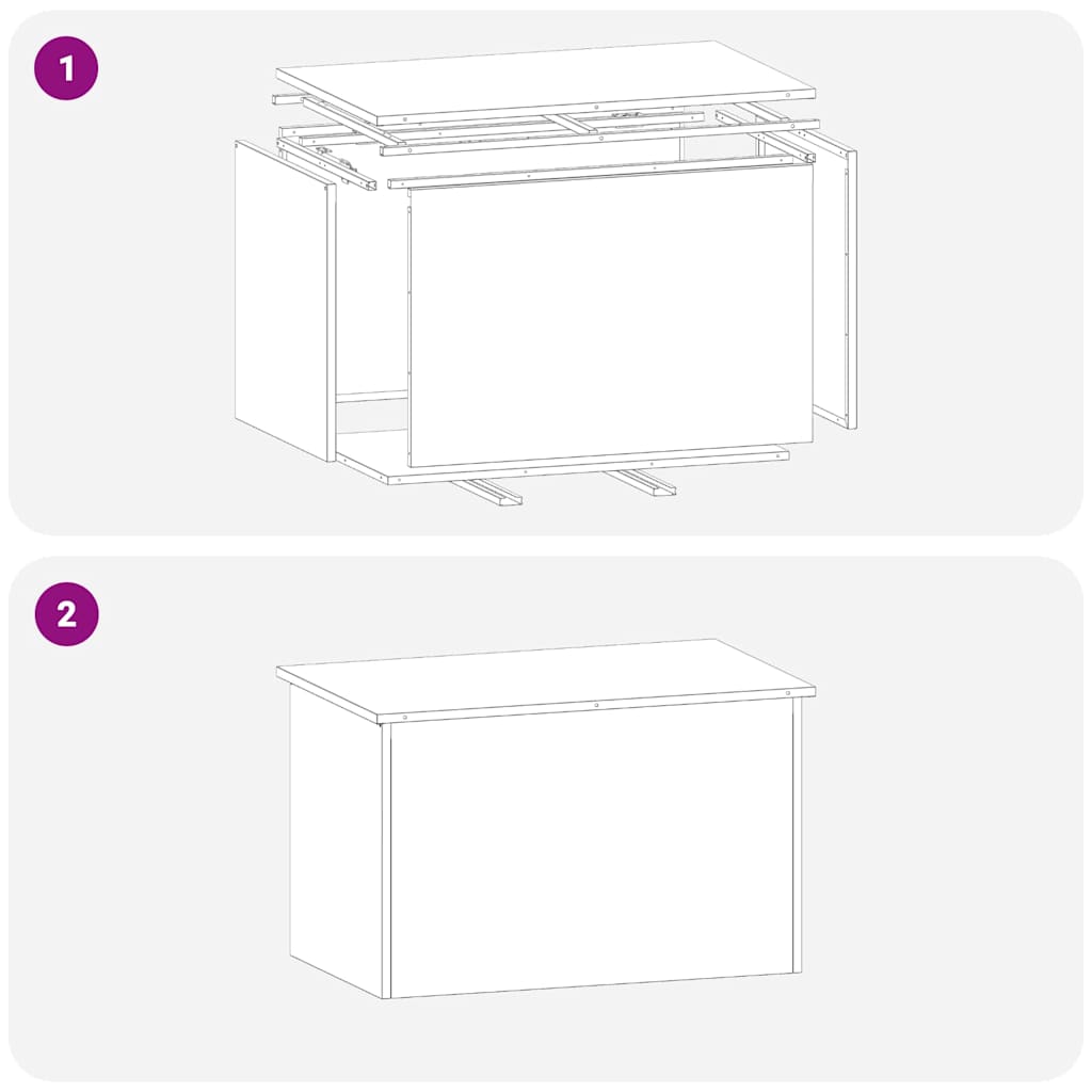Outdoor Storage Box Rusty 80 x 50.5 x 50 cm Steel