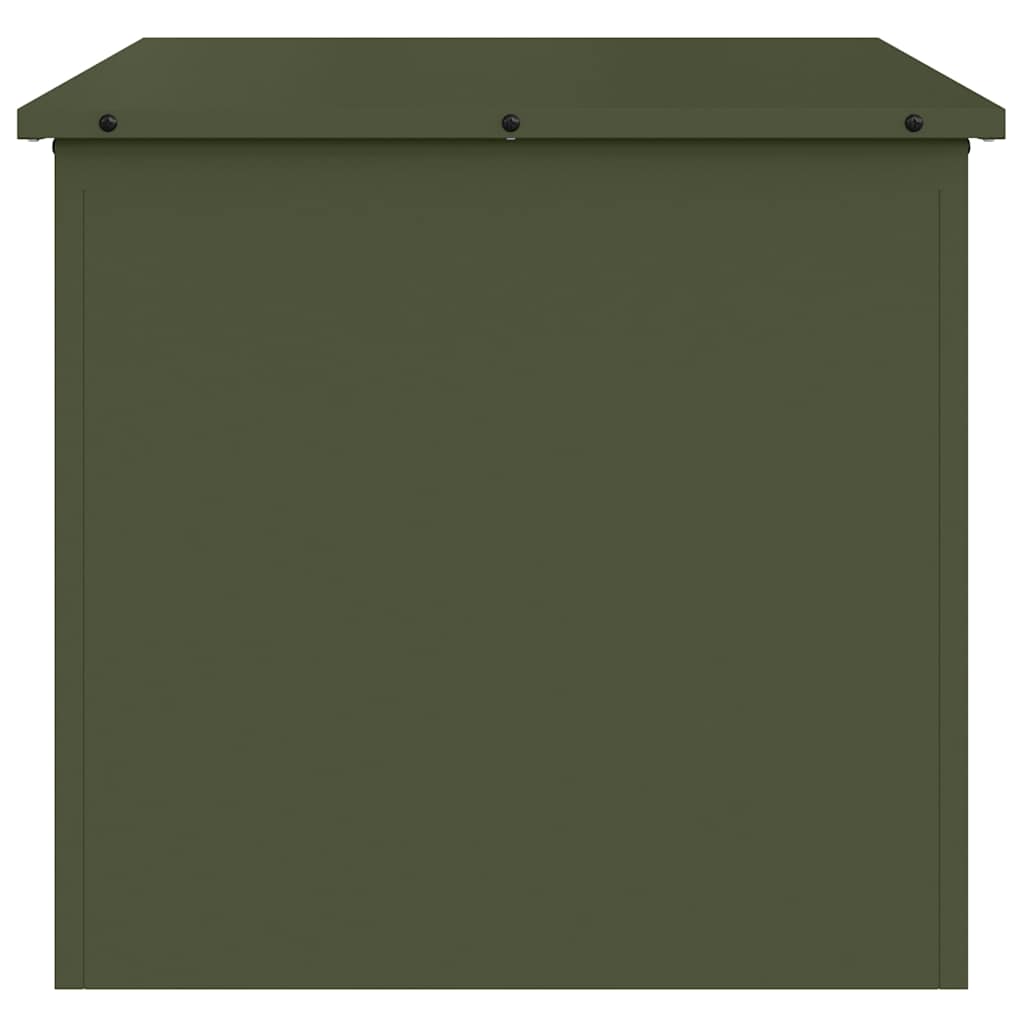 Boîte de rangement extérieure vert olive 55 x 50,5 x 50 cm acier