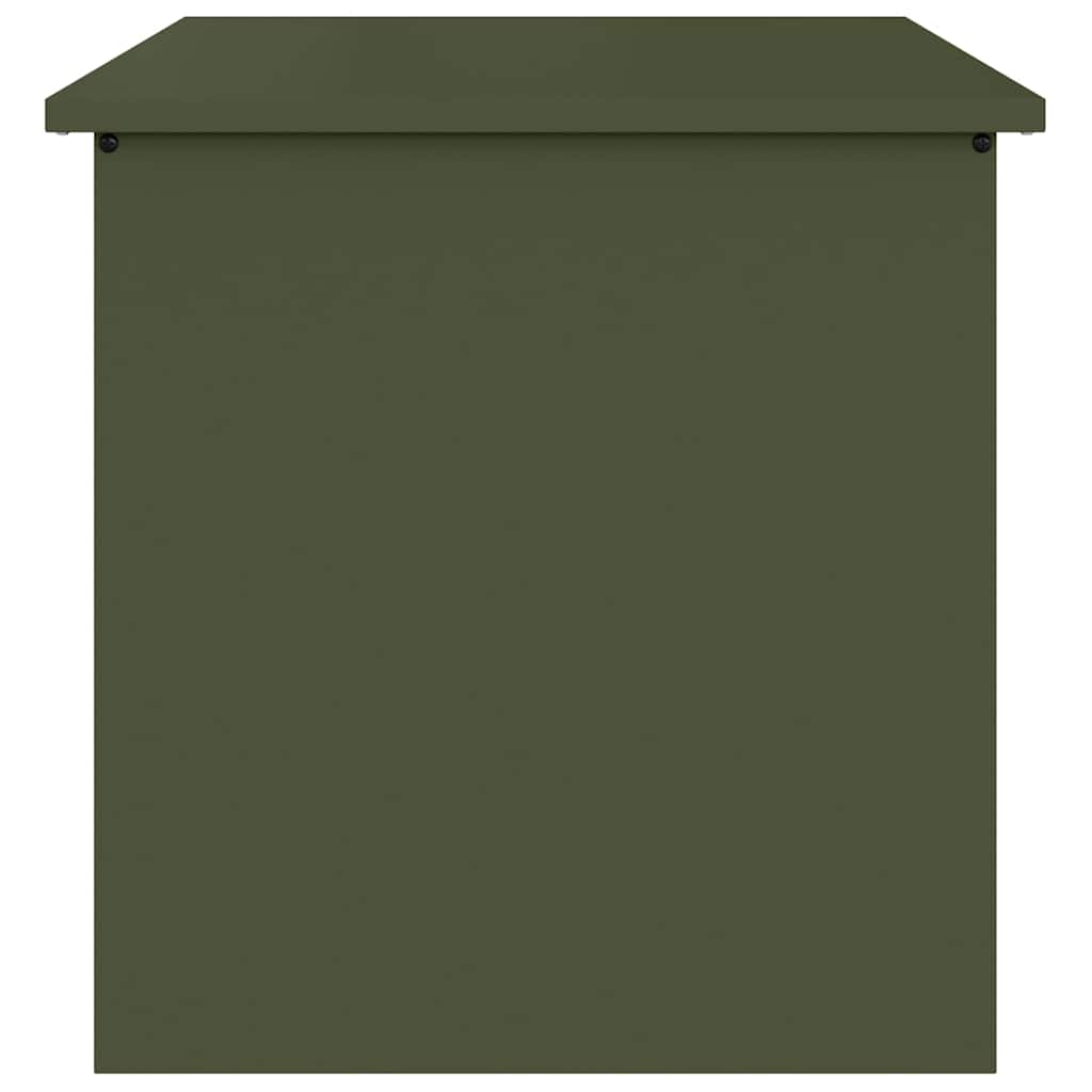 Boîte de rangement extérieure vert olive 55 x 50,5 x 50 cm acier