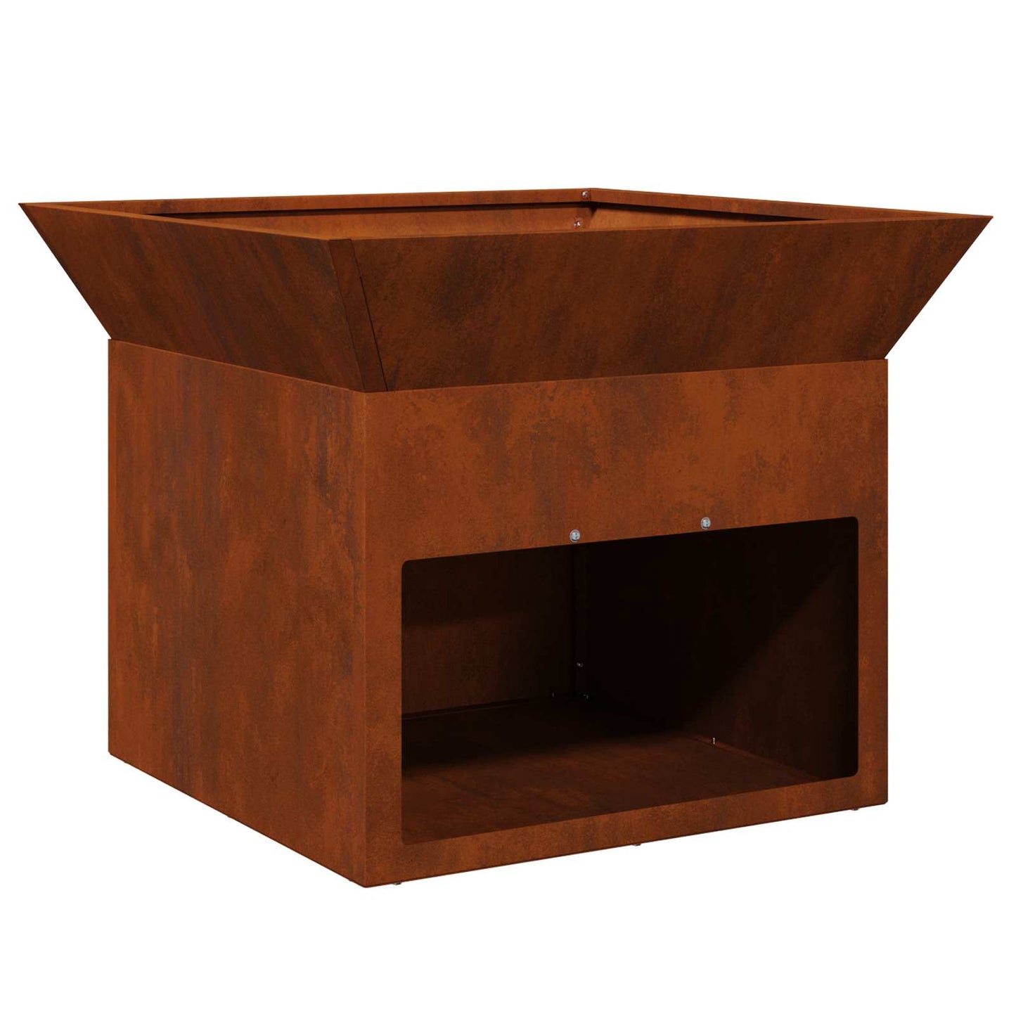 Feuerstelle Rostig 50 x 50 x 40 cm Wetterfeststahl
