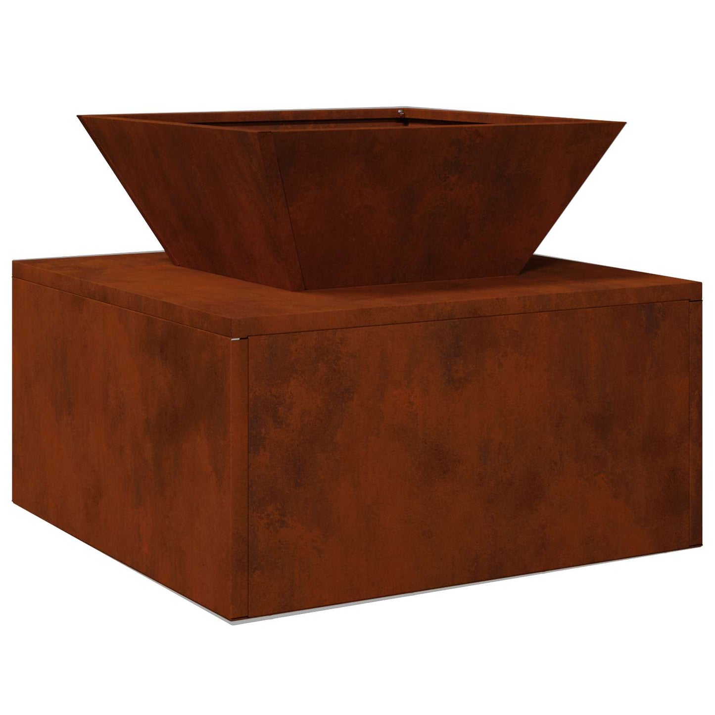 Feuerstelle Rostig 50 x 50 x 40 cm Wetterfeststahl