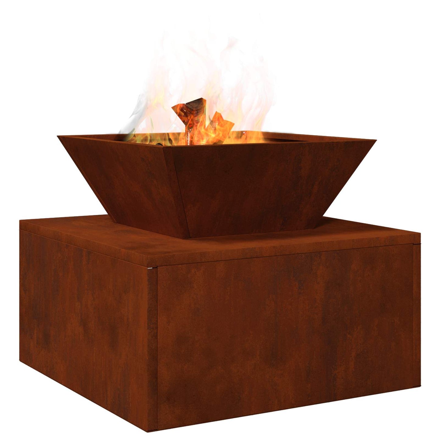 Feuerstelle Rostig 50 x 50 x 40 cm Wetterfeststahl