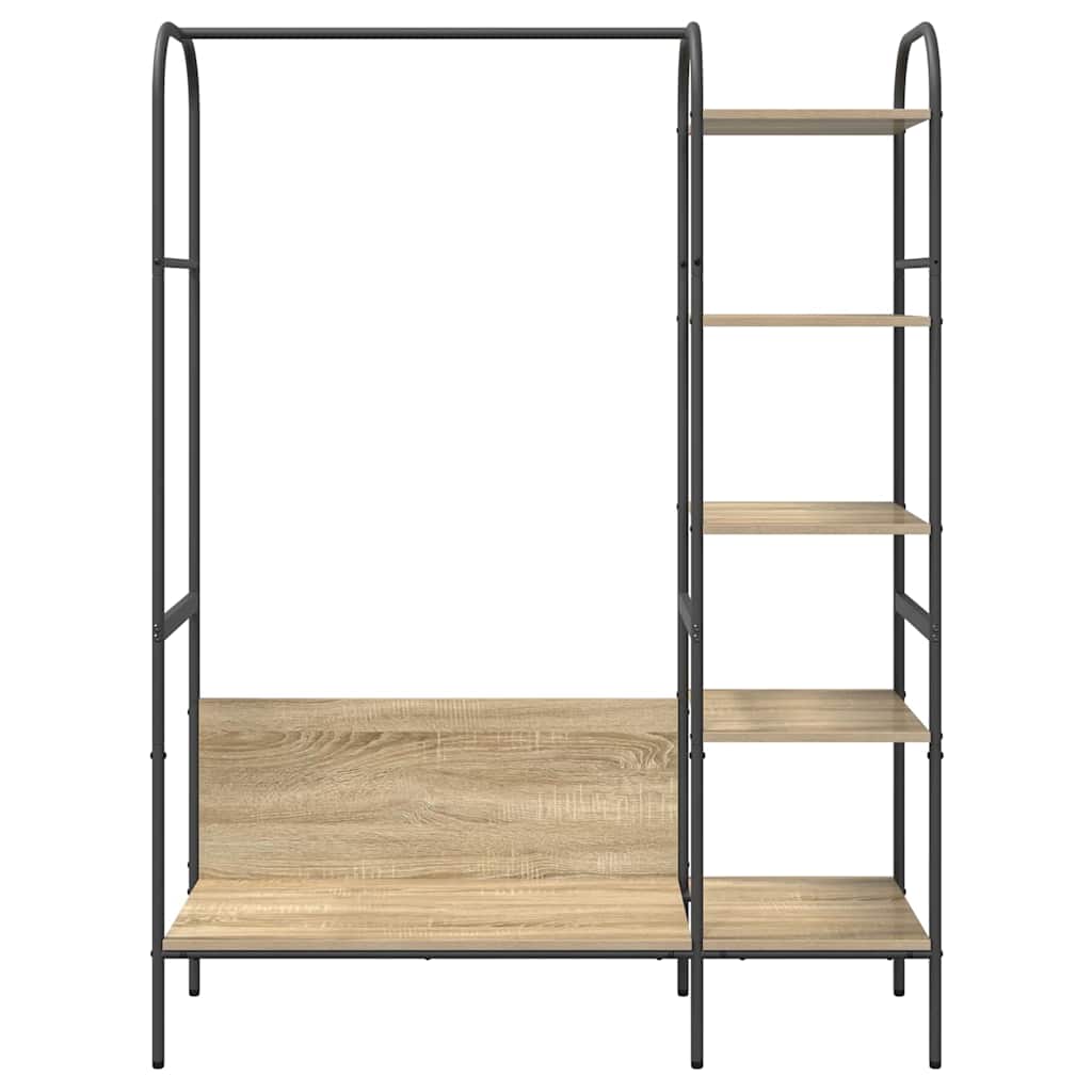 Portant à vêtements avec étagère marron 120 x 44 x 160 cm en bois reconstitué