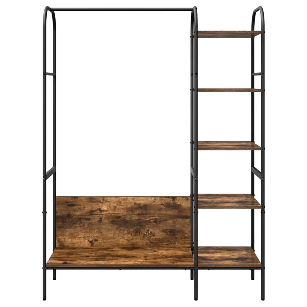 Kleiderständer mit Regal Braun Eichen-Optik 120 x 44 x 160 cm