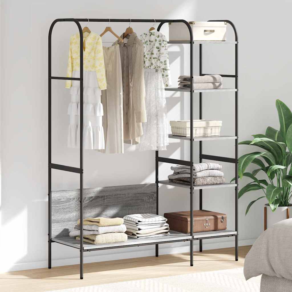 Porte-vêtements avec étagère Gris 120 x 44 x 160 cm Bois reconstitué