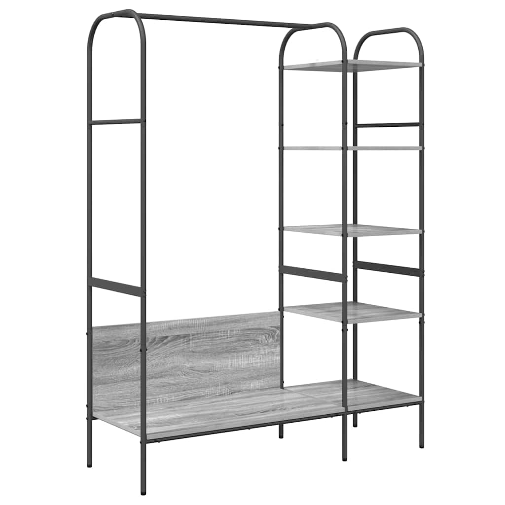 Porte-vêtements avec étagère Gris 120 x 44 x 160 cm Bois reconstitué