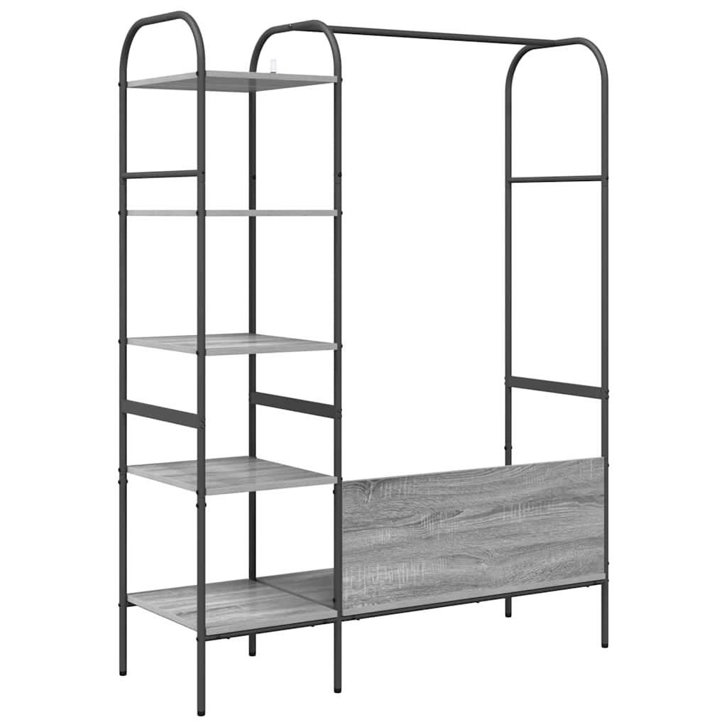Porte-vêtements avec étagère Gris 120 x 44 x 160 cm Bois reconstitué