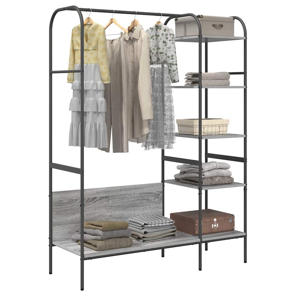 Porte-vêtements avec étagère Gris 120 x 44 x 160 cm Bois reconstitué