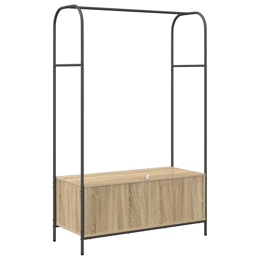 Portant à vêtements aspect chêne marron 100 x 44 x 160 cm