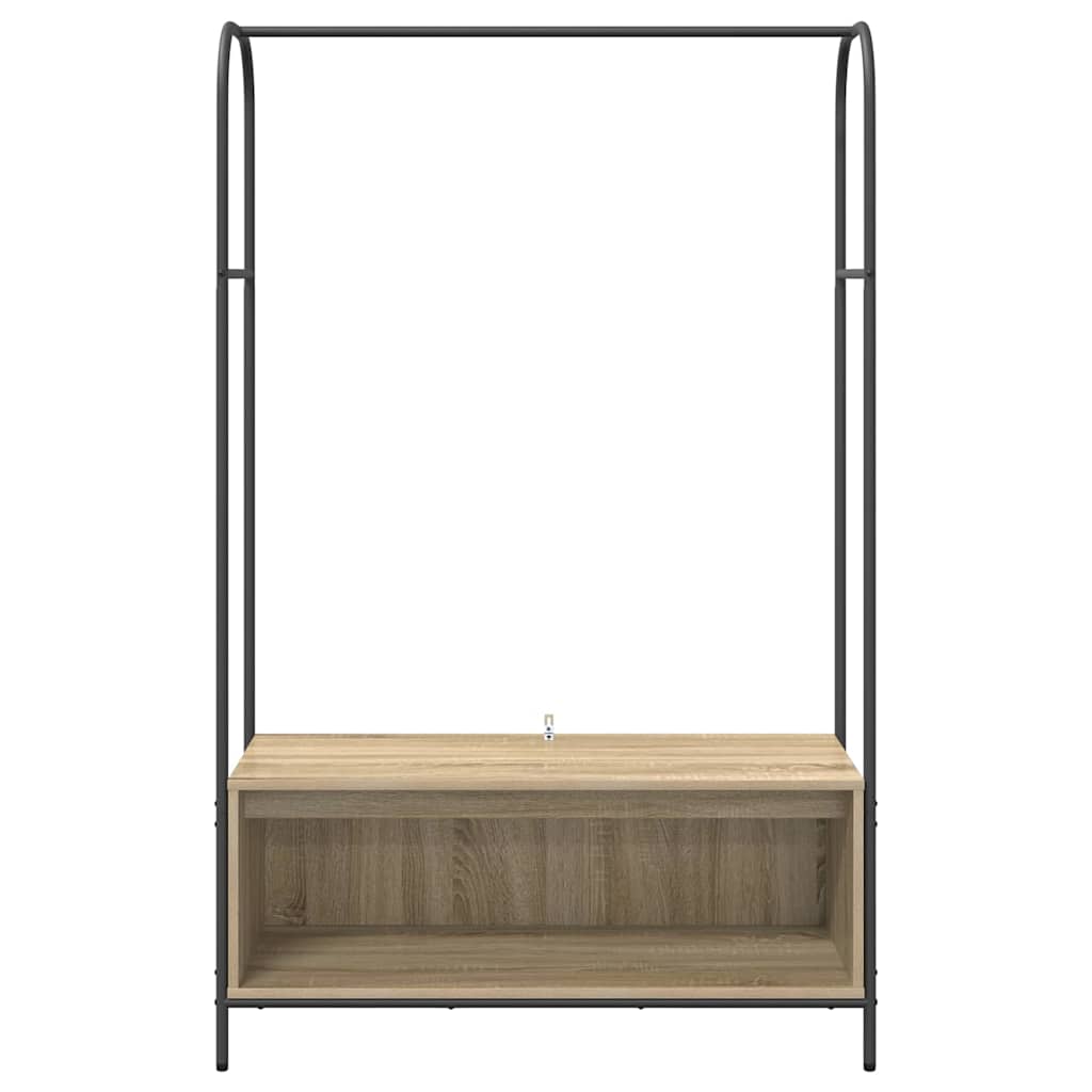 Portant à vêtements aspect chêne marron 100 x 44 x 160 cm