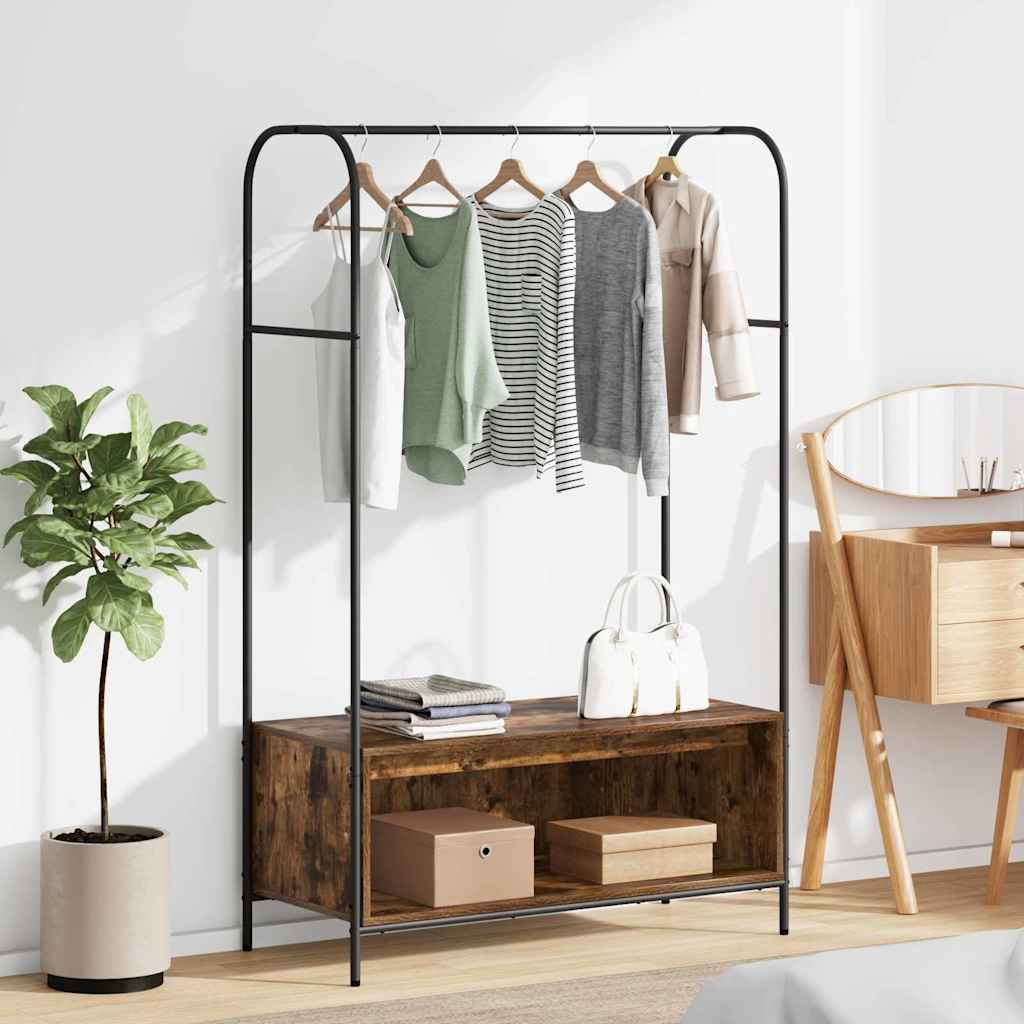 Clothes Rack Brown Oak Effect 100 x 44 x 160 cm