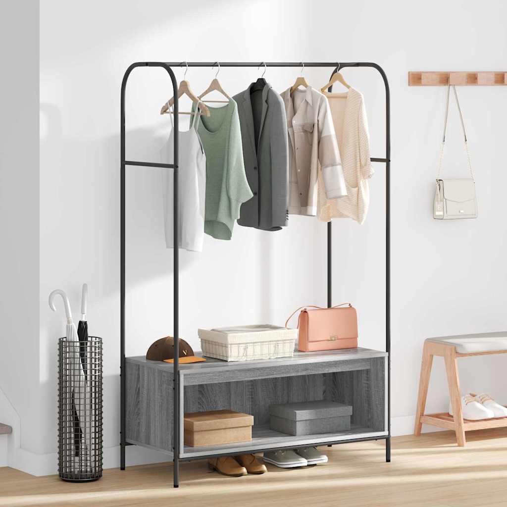 Portant à vêtements gris 100 x 44 x 160 cm en bois manufacturé