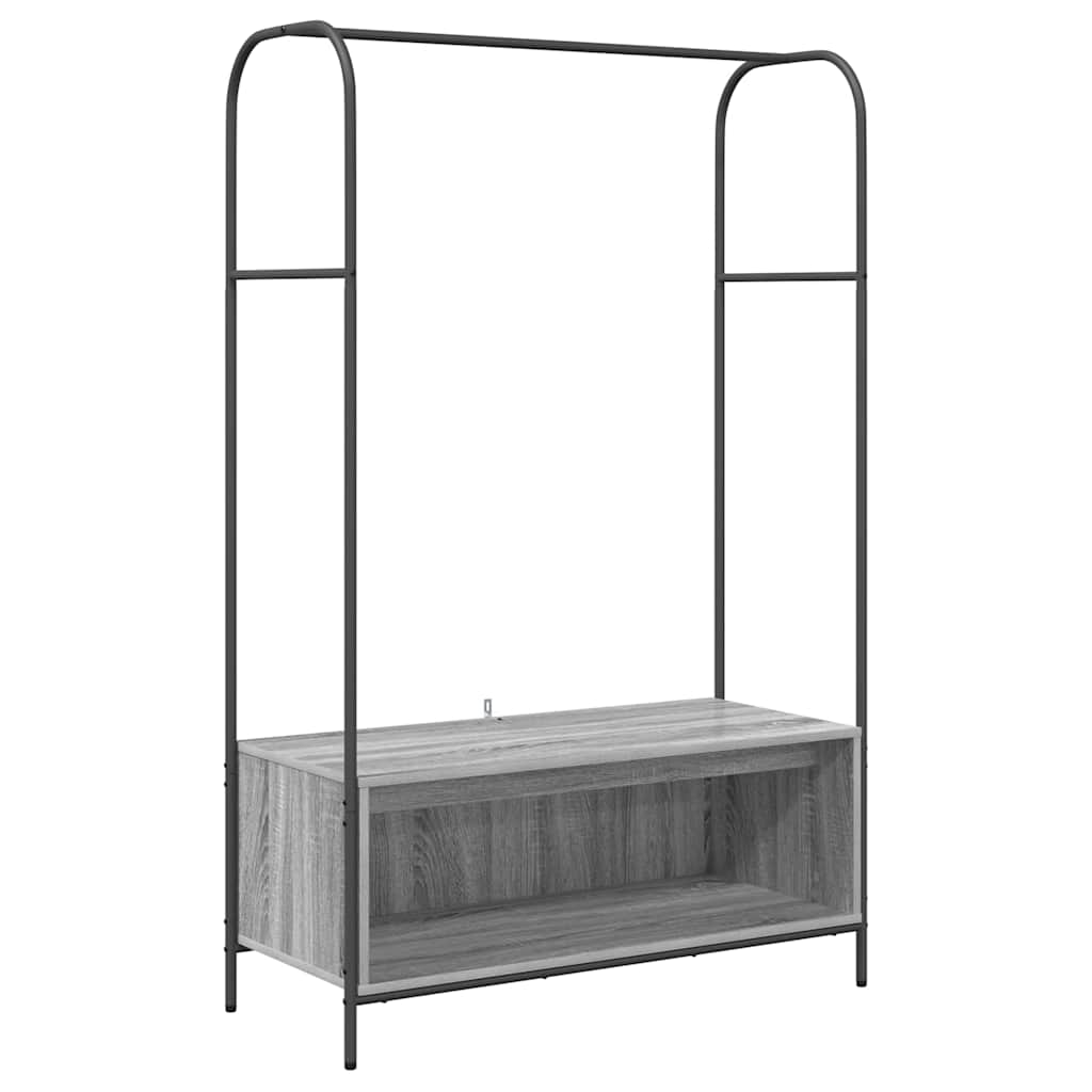 Portant à vêtements gris 100 x 44 x 160 cm en bois manufacturé