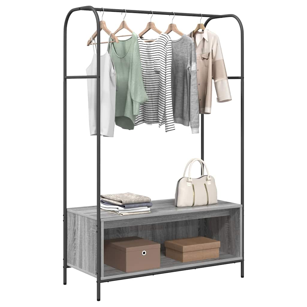 Portant à vêtements gris 100 x 44 x 160 cm en bois manufacturé