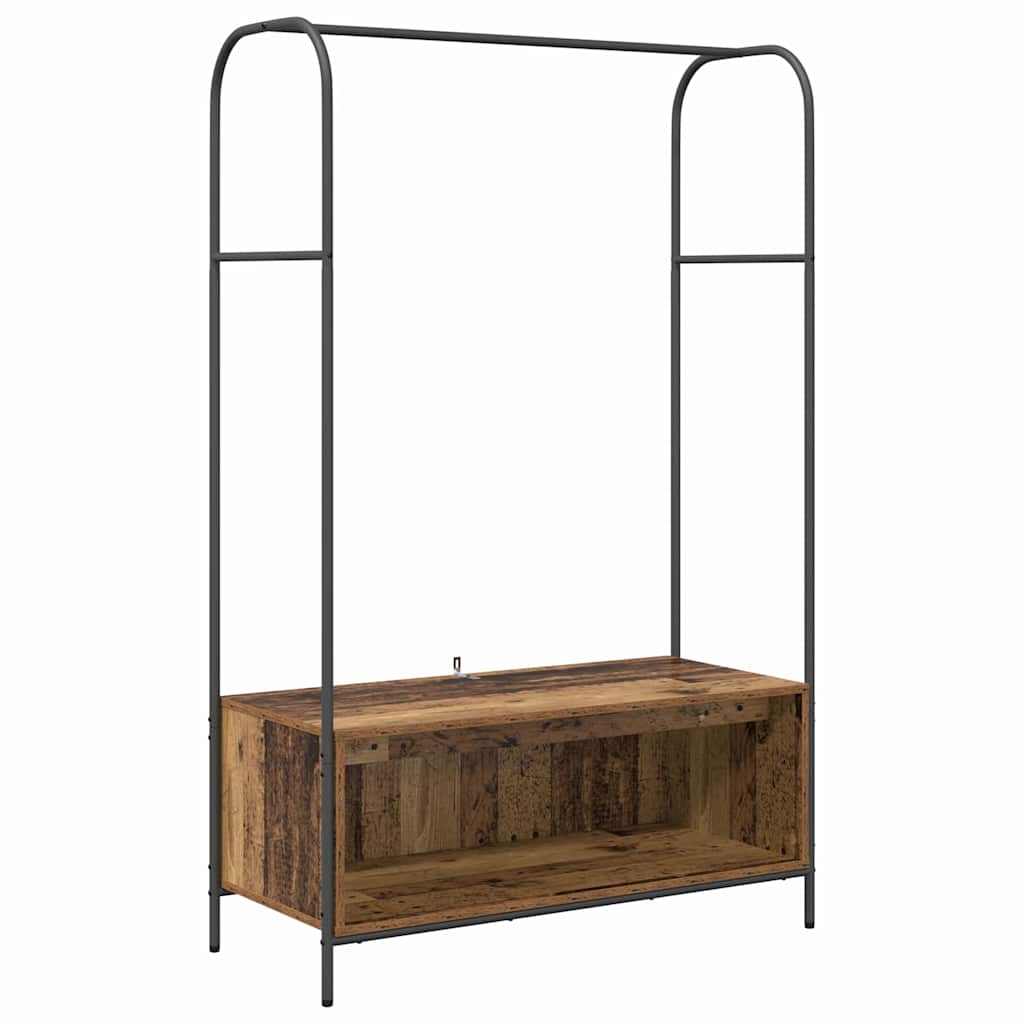 Portant à vêtements marron aspect chêne 100 x 44 x 160 cm