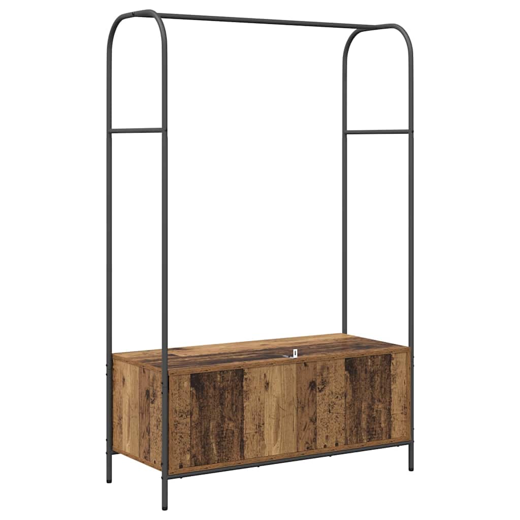Portant à vêtements marron aspect chêne 100 x 44 x 160 cm