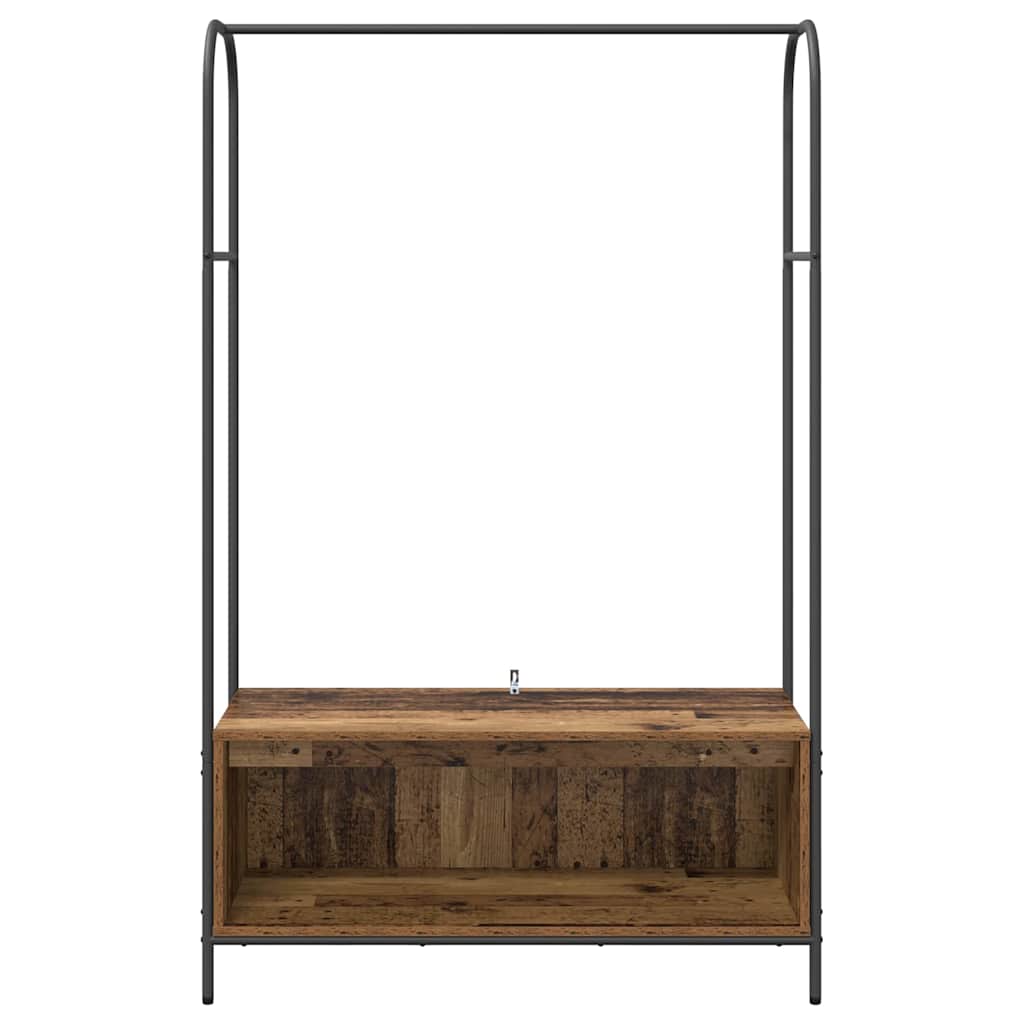 Portant à vêtements marron aspect chêne 100 x 44 x 160 cm