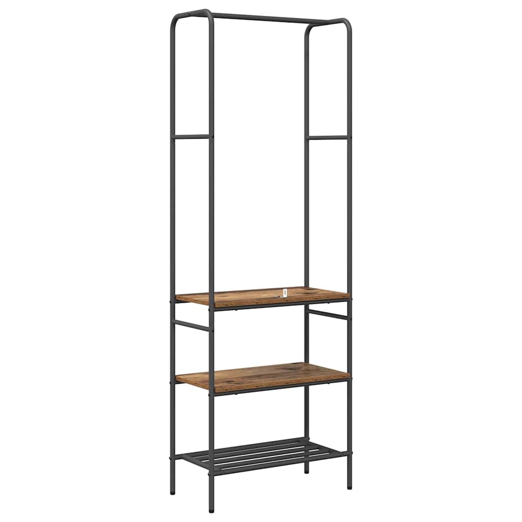 Portant à vêtements avec étagère en bois recyclé 60 x 30 x 171 cm Matériau à base de bois