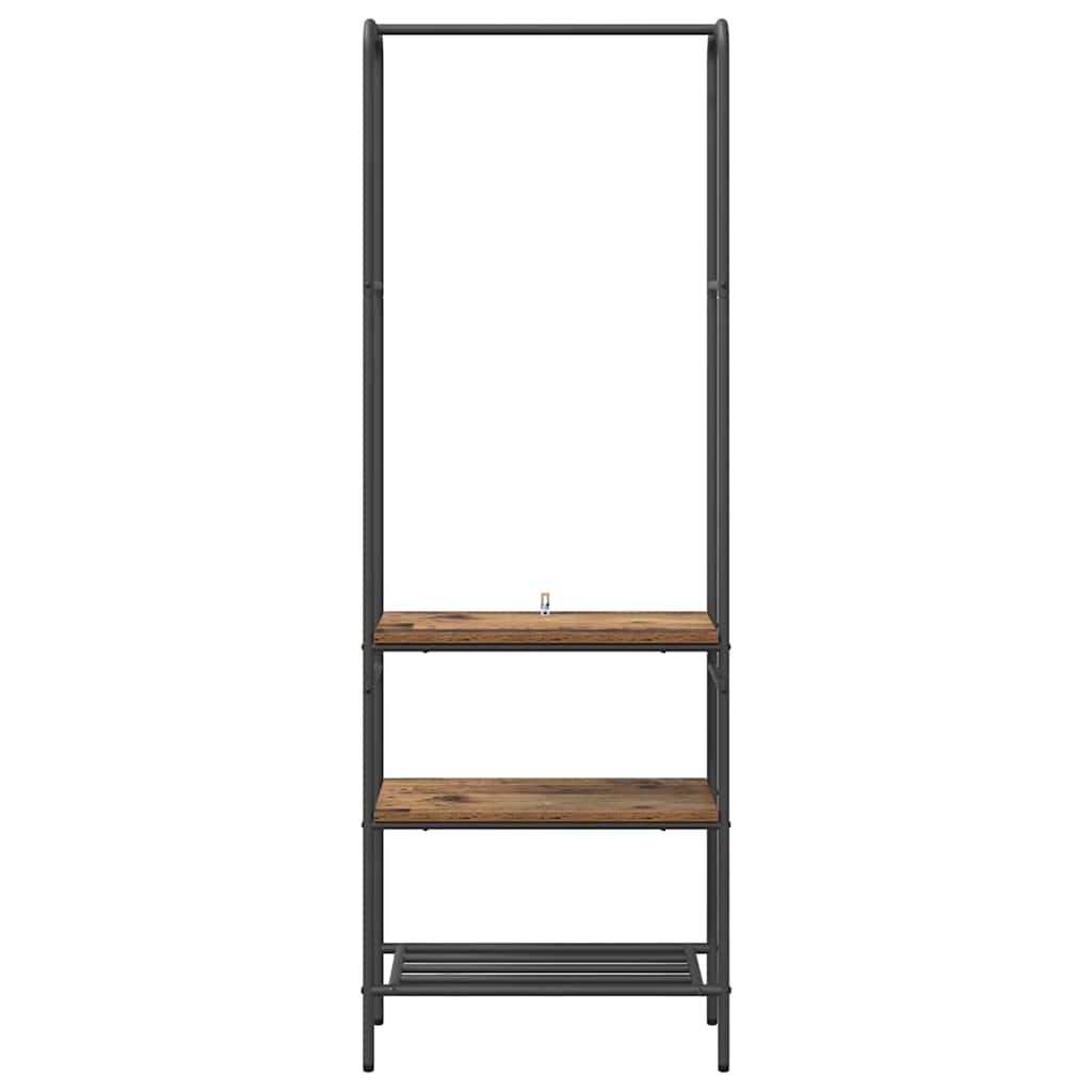Portant à vêtements avec étagère en bois recyclé 60 x 30 x 171 cm Matériau à base de bois