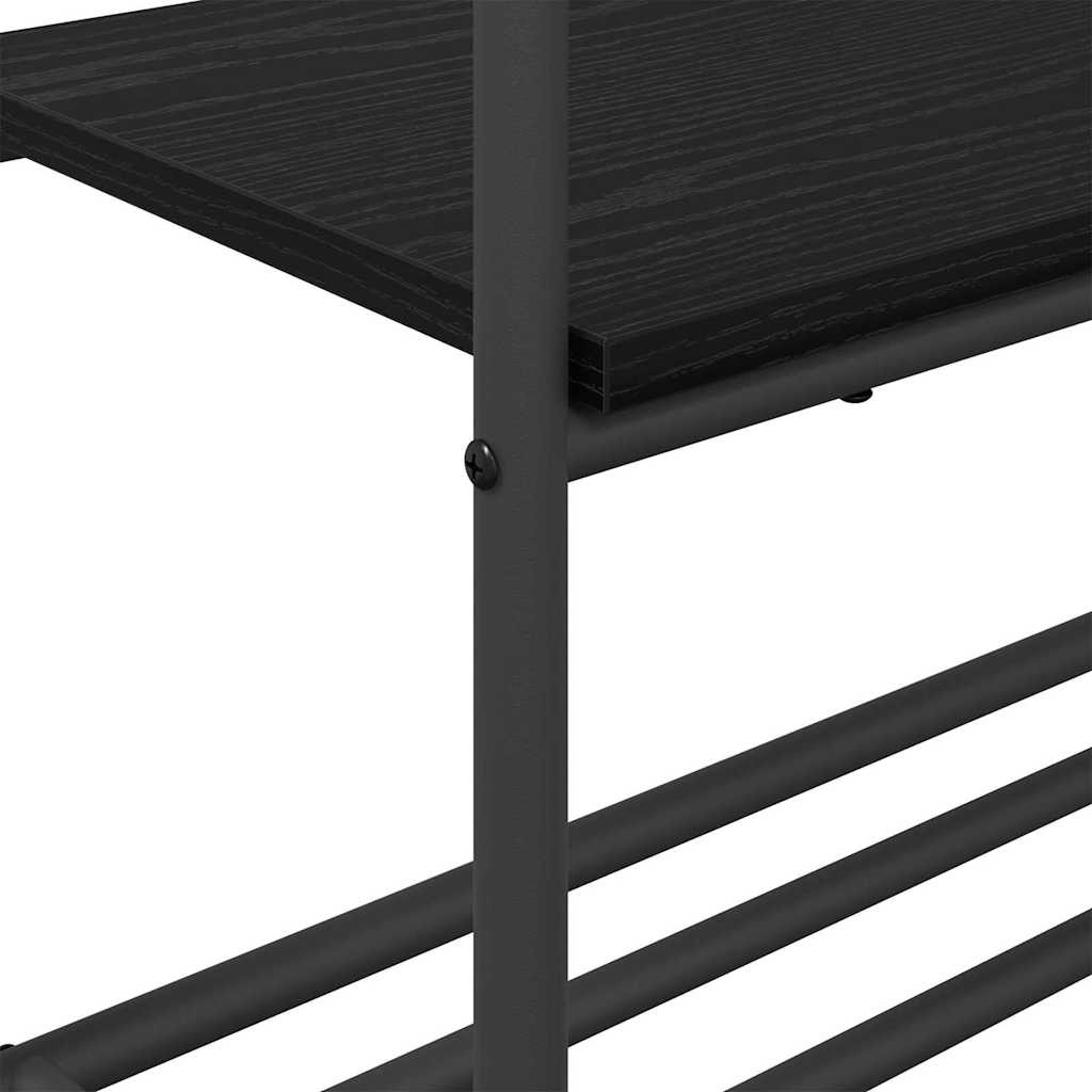 Portant à vêtements avec étagère Noir aspect chêne 77 x 30 x 171 cm