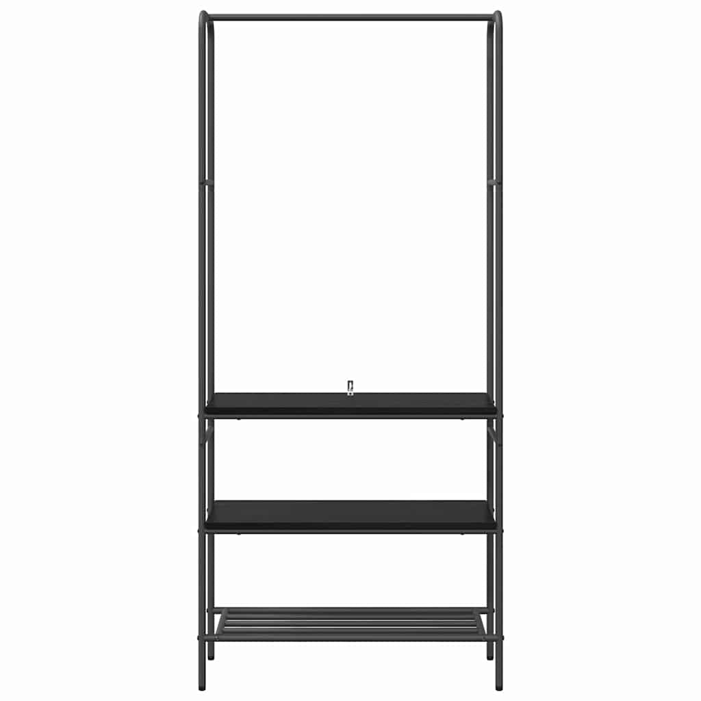 Portant à vêtements avec étagère Noir aspect chêne 77 x 30 x 171 cm