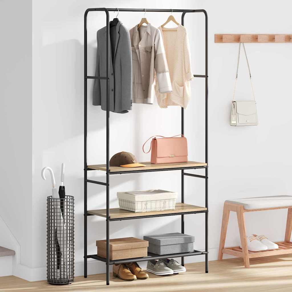 Garment Rack Sonoma Oak 77 x 30 x 171 cm Engineered Wood