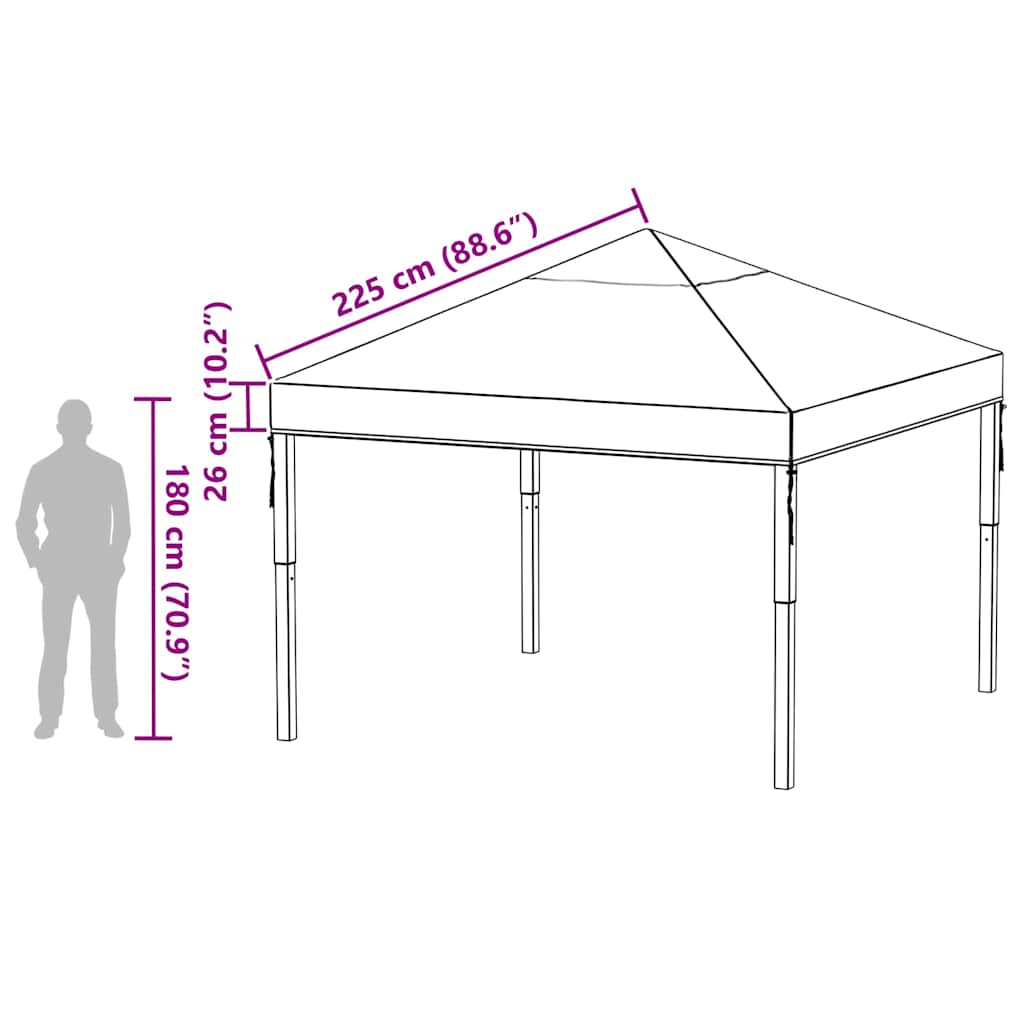 Ersatzbezug für Pavillon Transparent 3 x 3 m PVC