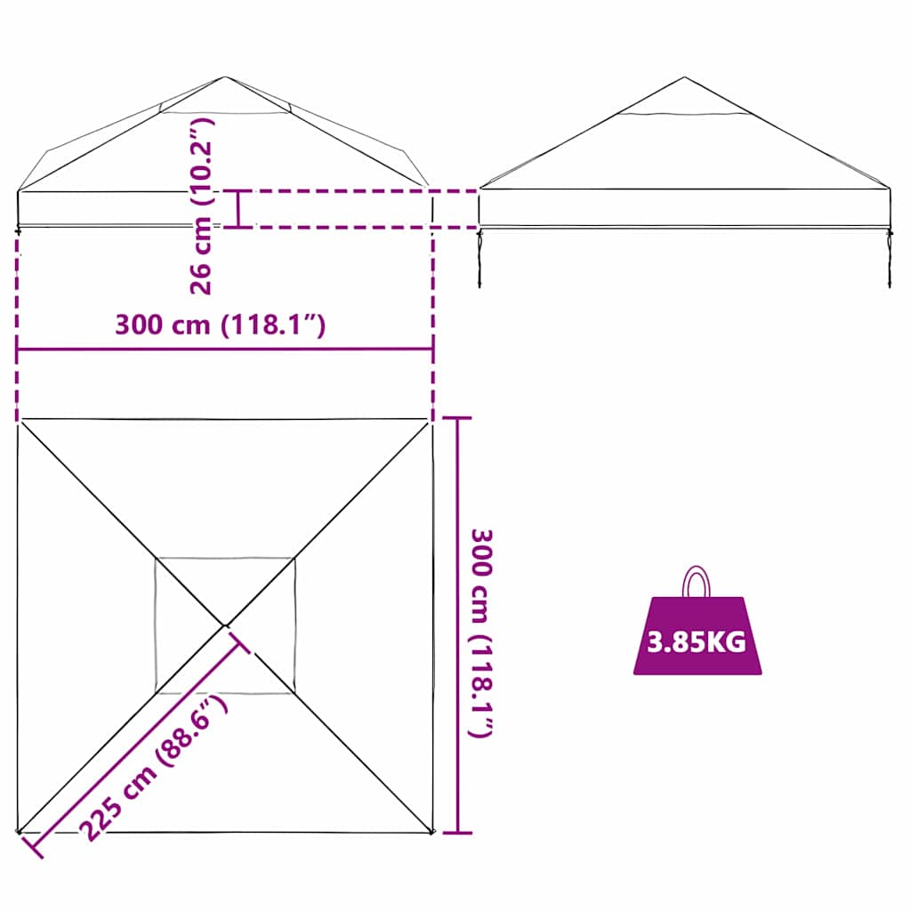 Ersatzbezug für Pavillon Transparent 3 x 3 m PVC