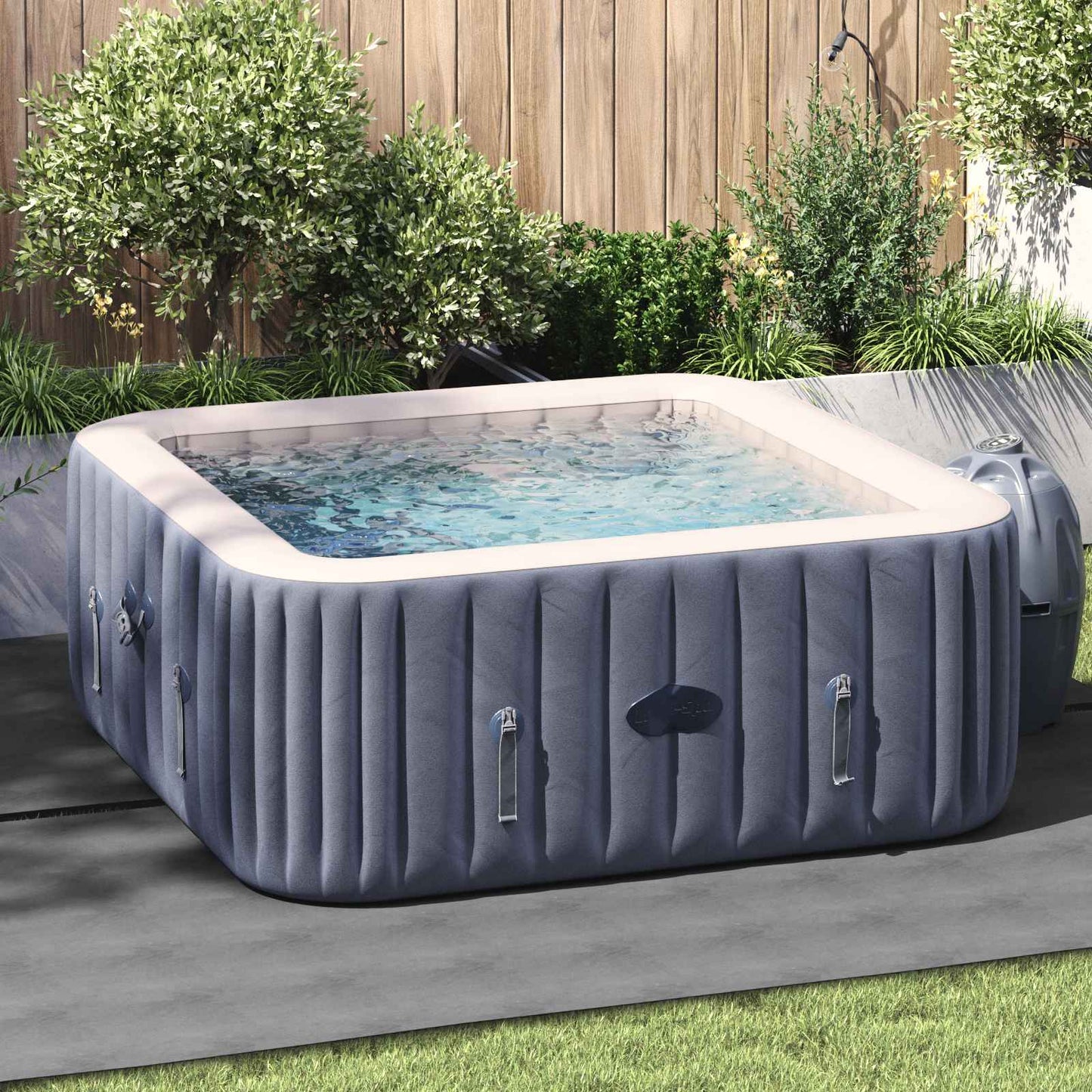 Bodenfolie für Pools Hellgrau 274 x 274 x 0,1 cm Vliesstoff