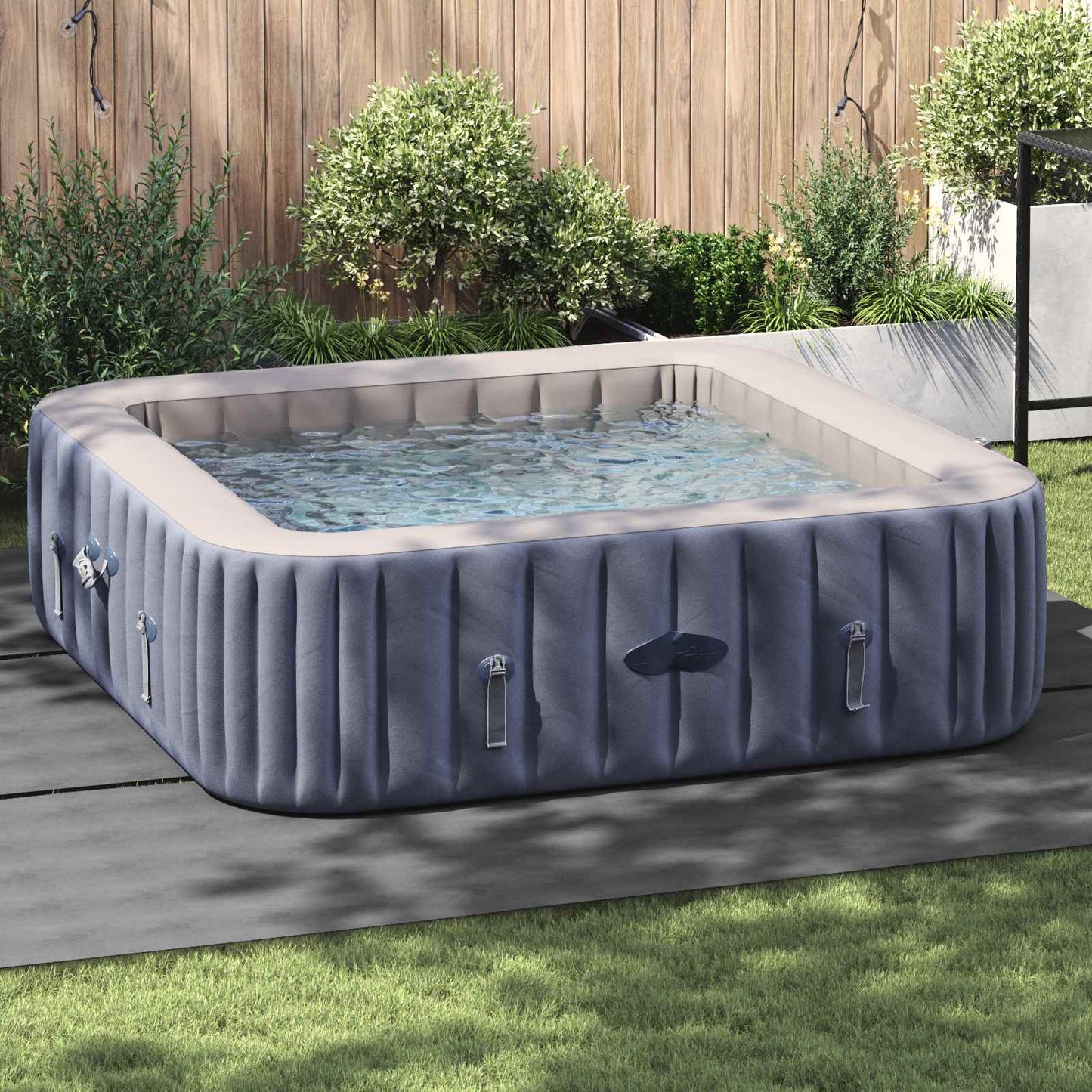 Bodenfolie für Pools Hellgrau 396 x 396 x 0,1 cm Vliesstoff