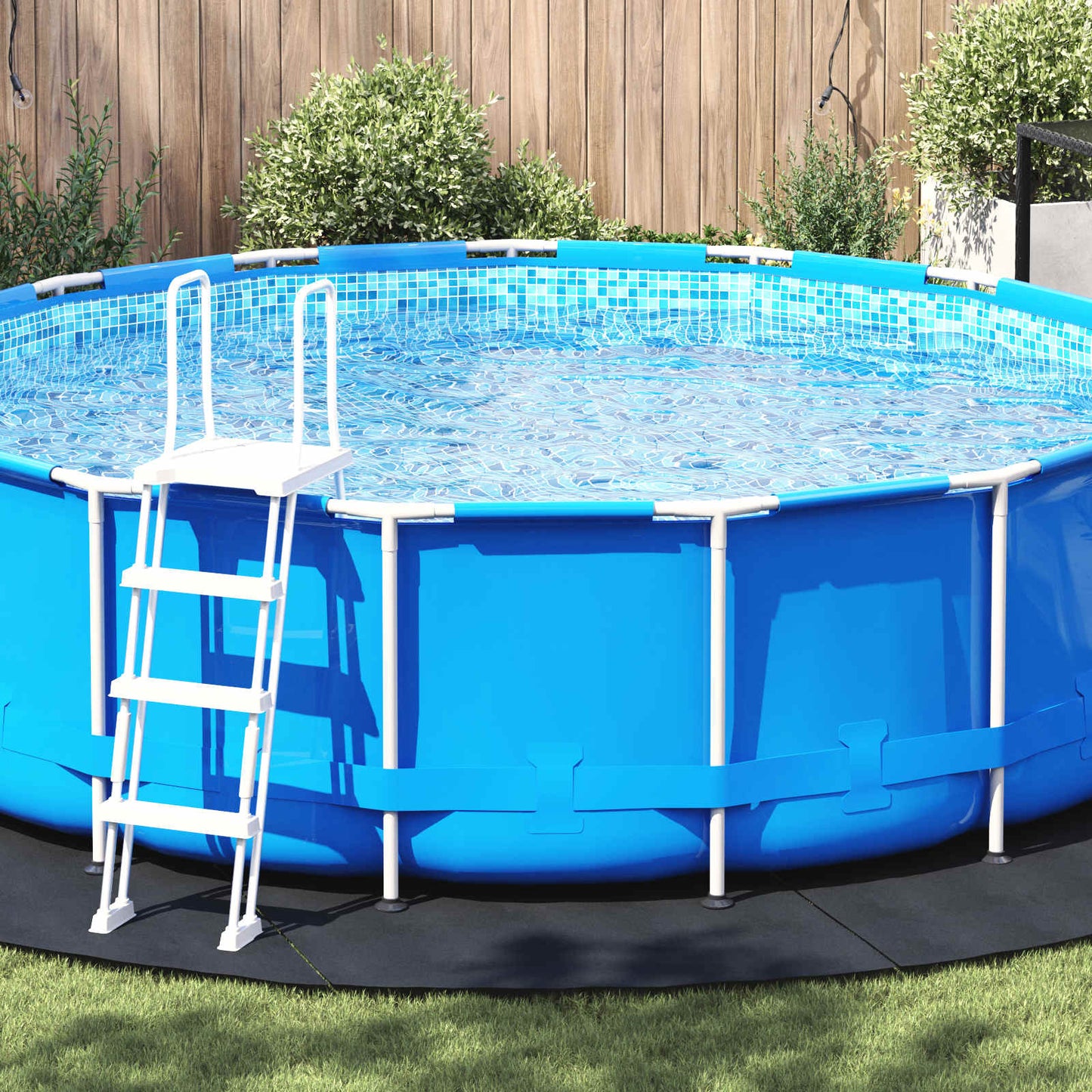Bodenfolie für Pools Schwarz Ø 458 cm Vliesstoff