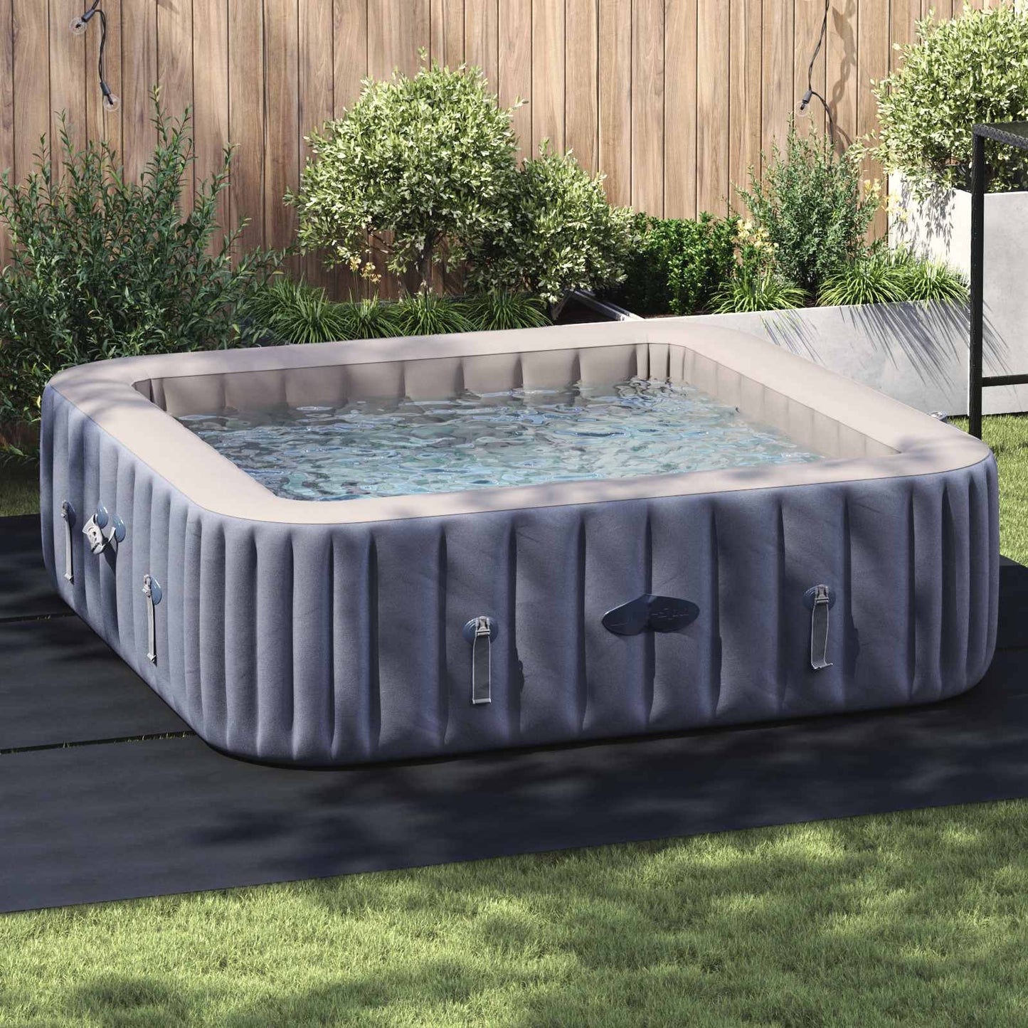 Bodenfolie für Pools Schwarz 396 x 396 x 0,1 cm Vliesstoff
