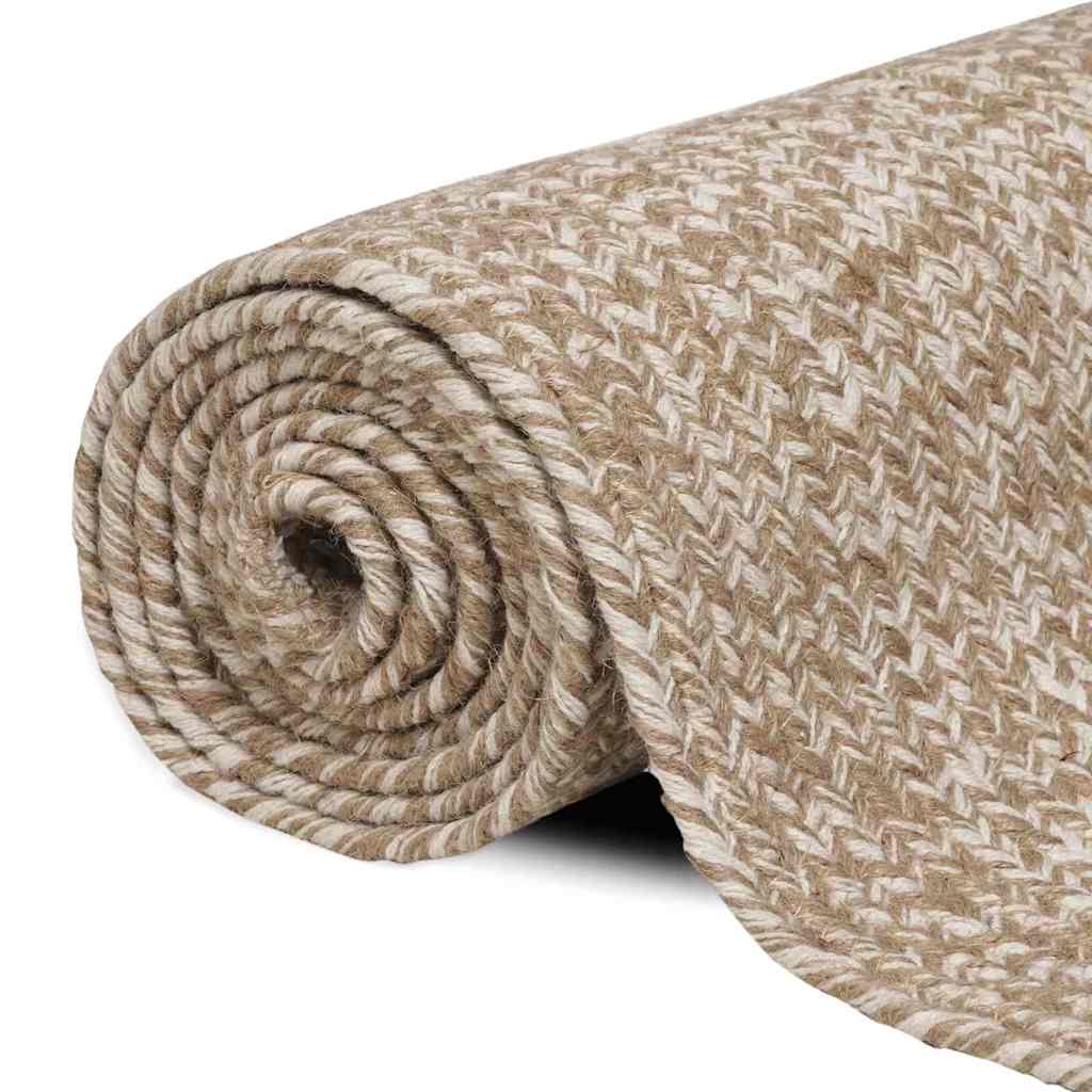 Area Rugs Natural and White 200 x 290 cm Jute