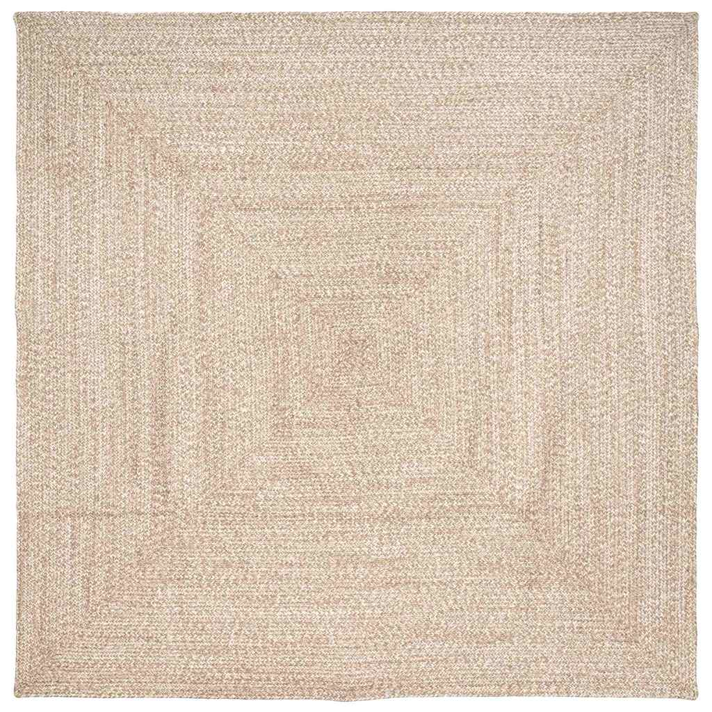 Bereichsteppiche Natürlich und Weiß 300 x 300 cm Jute