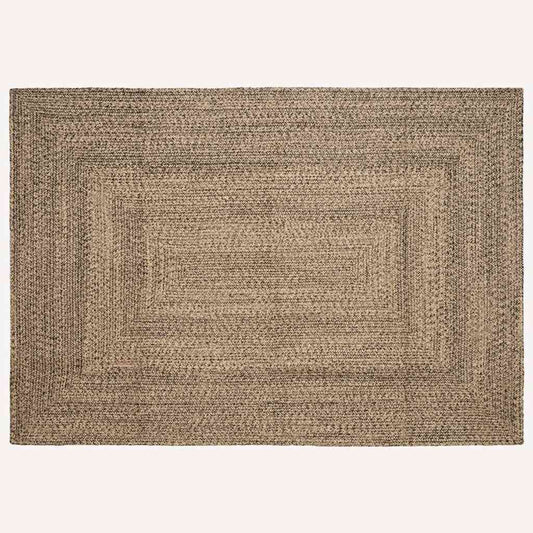 Natural and Black Area Rugs 160 x 230 cm Jute