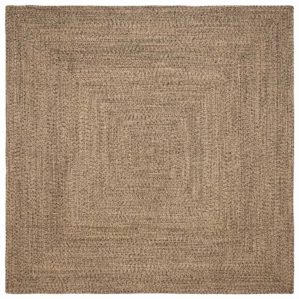 Tapis de zone Naturel et Noir 300 x 300 cm Jute