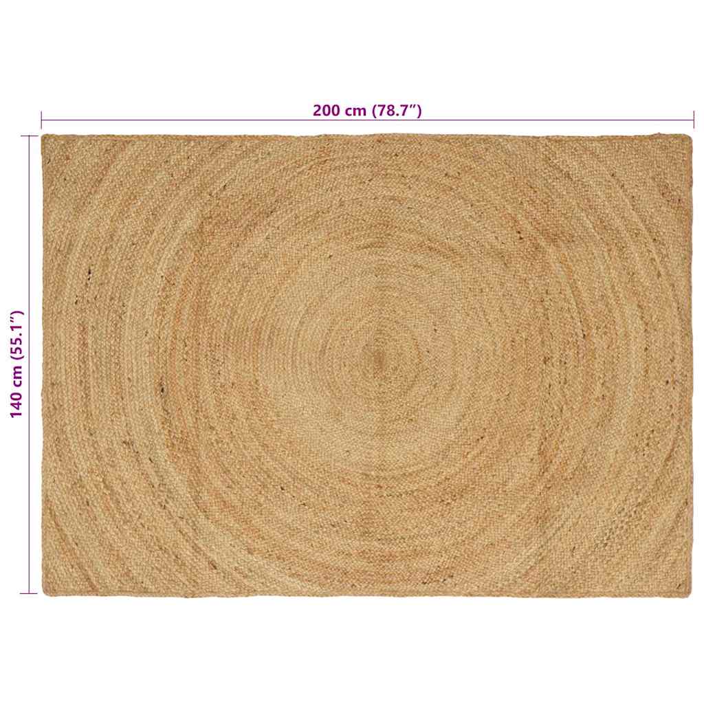 Area Rugs Rectangular Brown 140 x 200 cm Jute