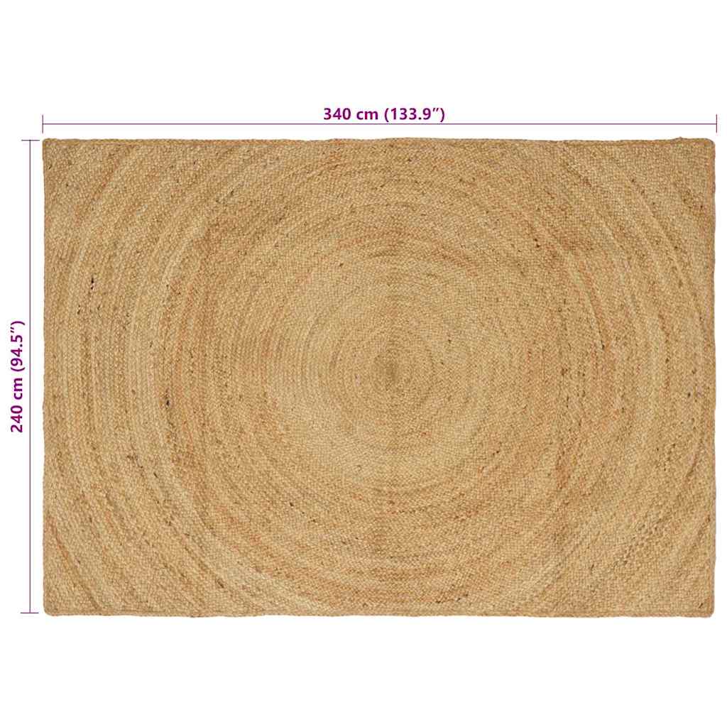 Area Rugs Rectangular Brown 240 x 340 cm Jute