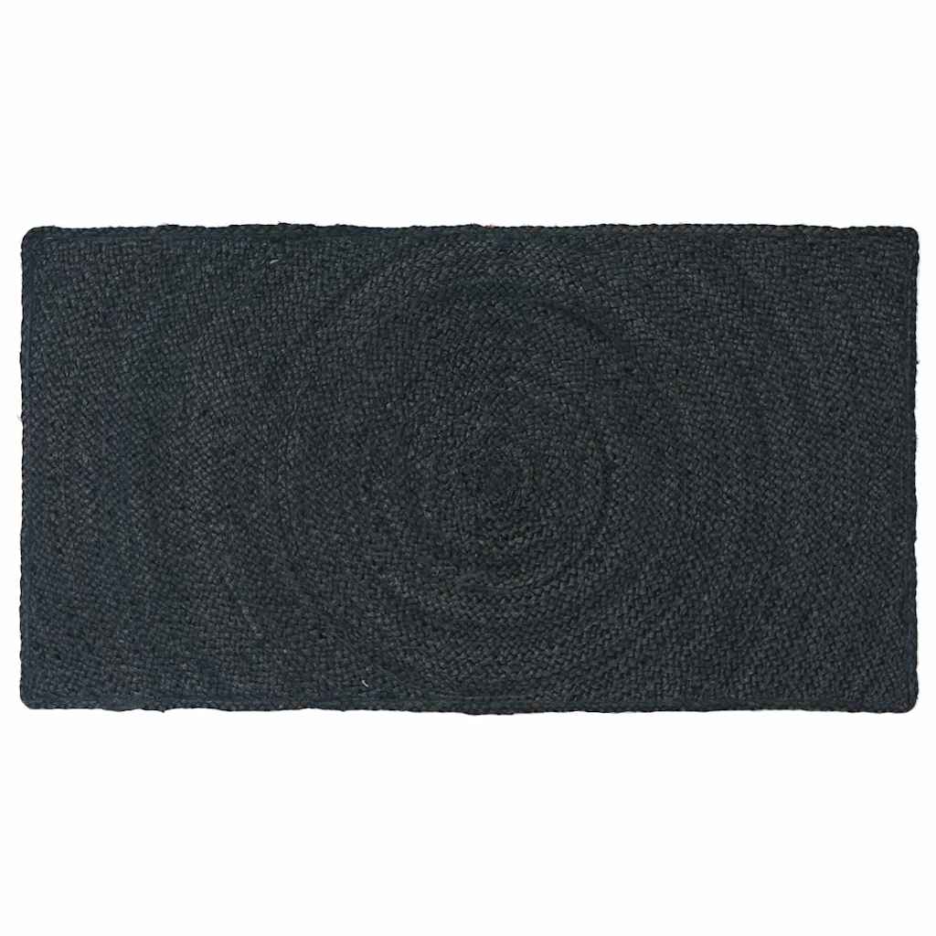 Tapis Zone Rectangulaire Gris foncé 60 x 110 cm Jute