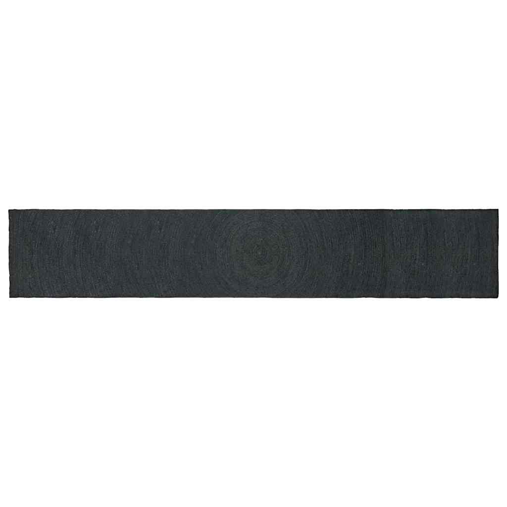Area Rug Rectangular Dark Grey 60 x 400 cm Jute