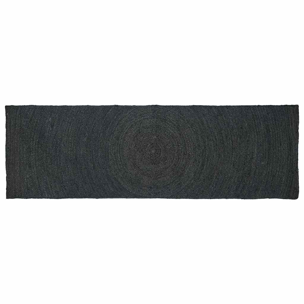 Area Rug Rectangular Dark Gray 80 x 200 cm Jute