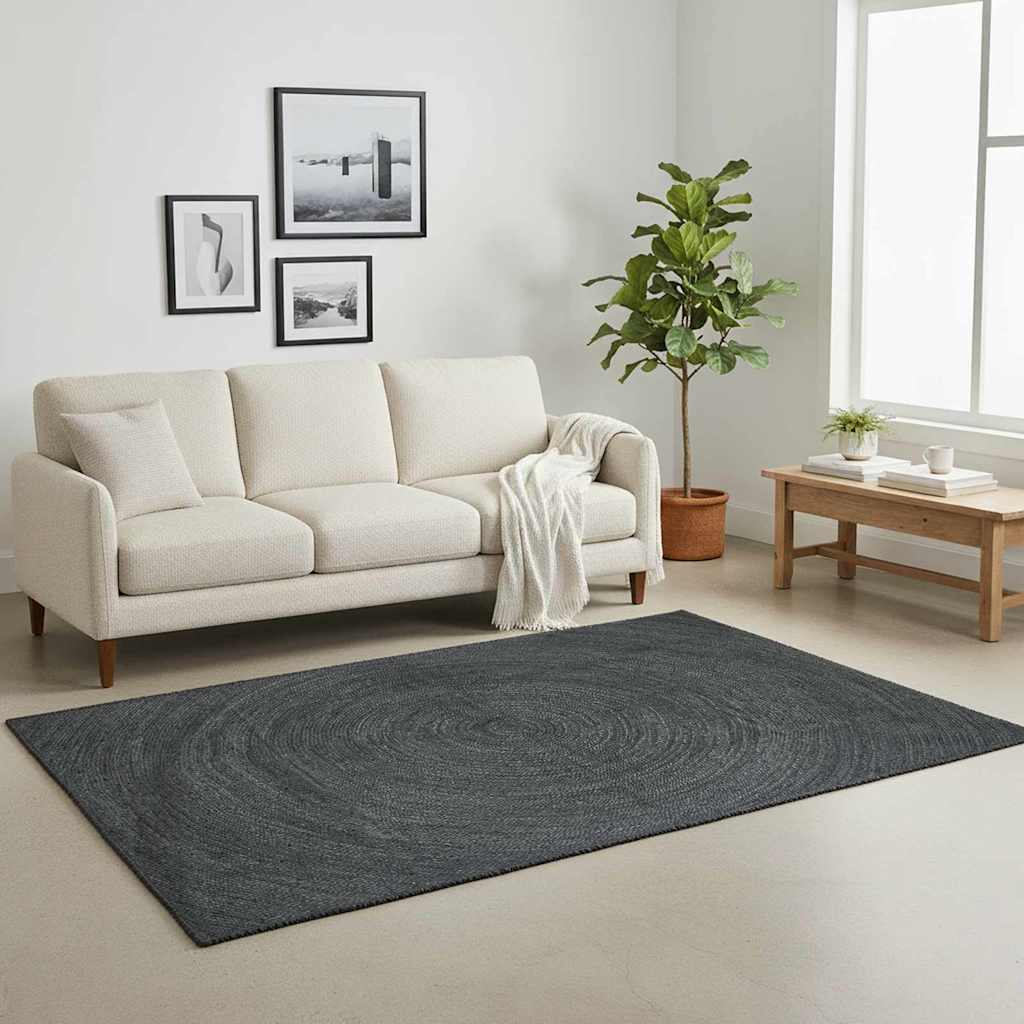 Area Rugs Rectangular Dark Gray 120 x 170 cm Jute