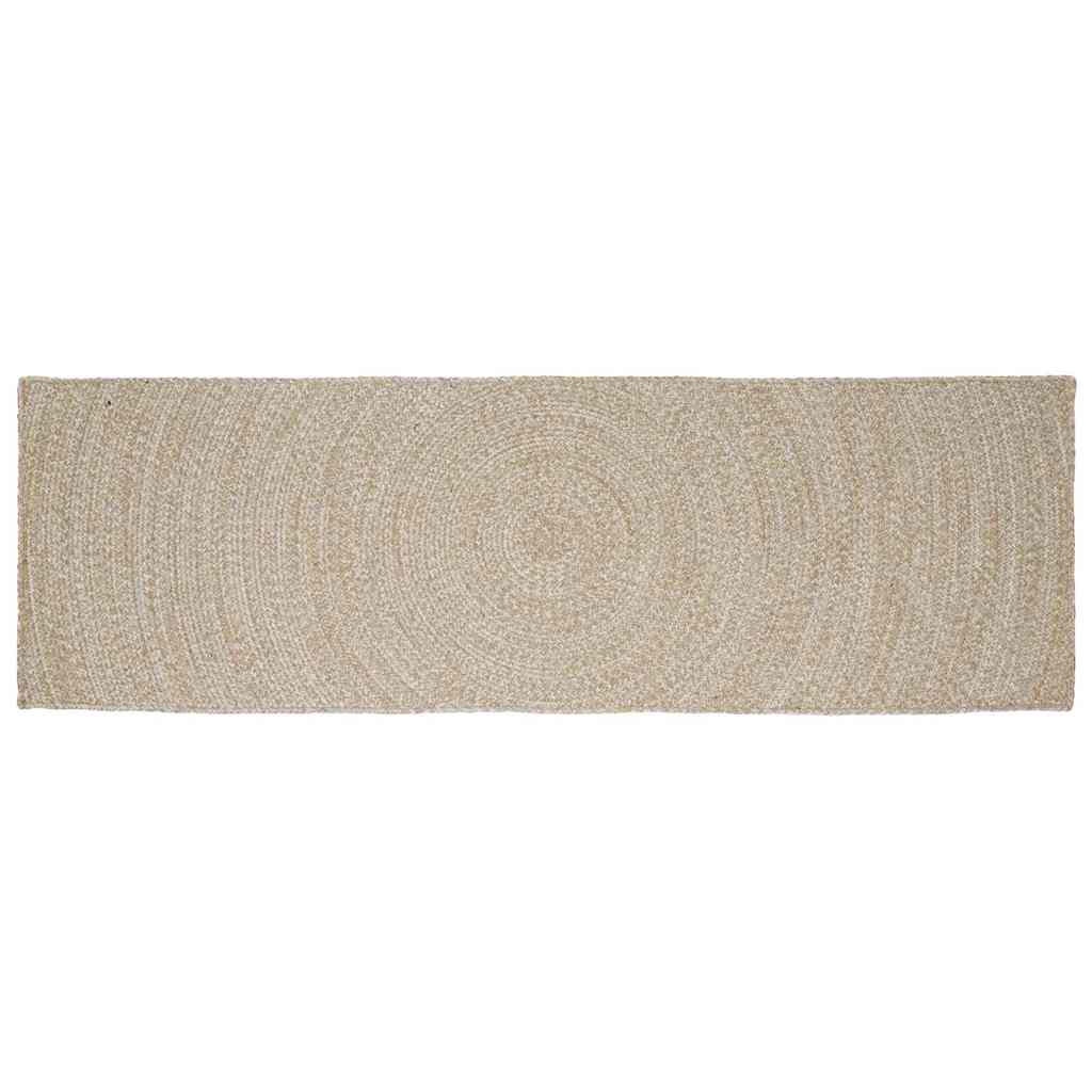 Area Rugs Natural and White 60 x 250 cm Jute